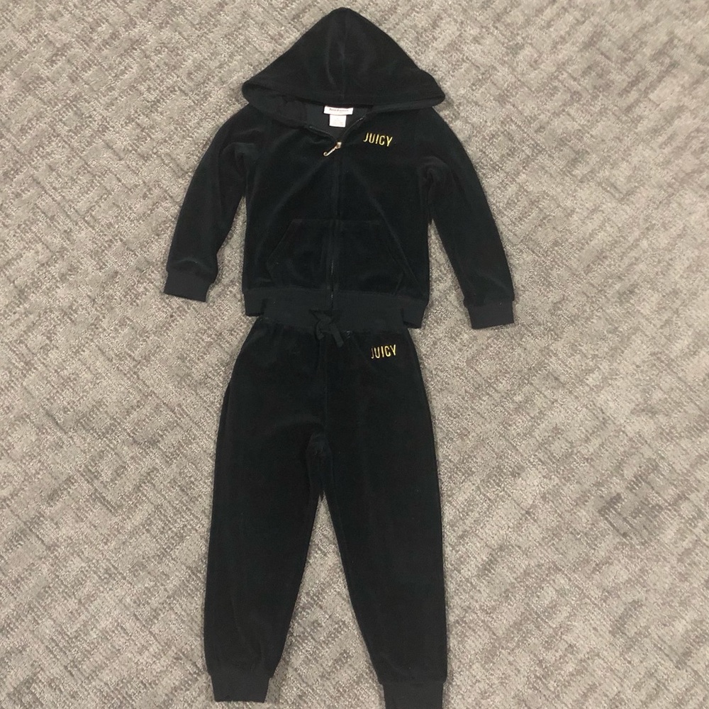 Juicy Couture Black Velour Tracksuit Kids Toddler Size 4T
